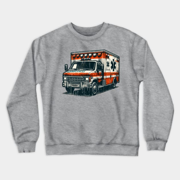 Ambulance Crewneck Sweatshirt by Vehicles-Art